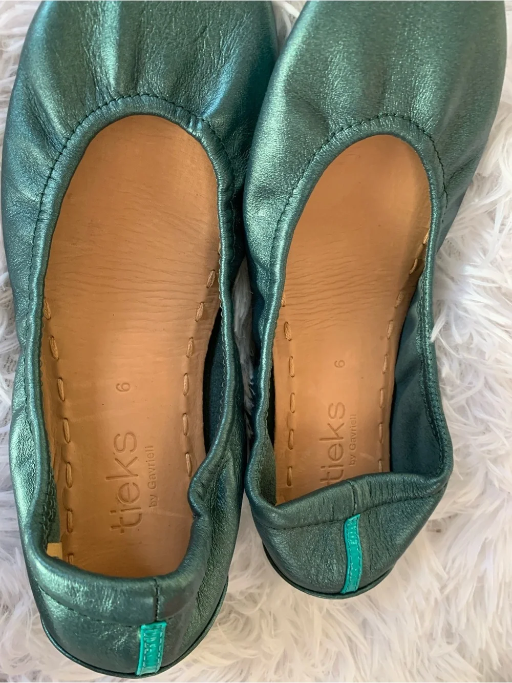 Tieks Ballet Flats in Metallic Green
